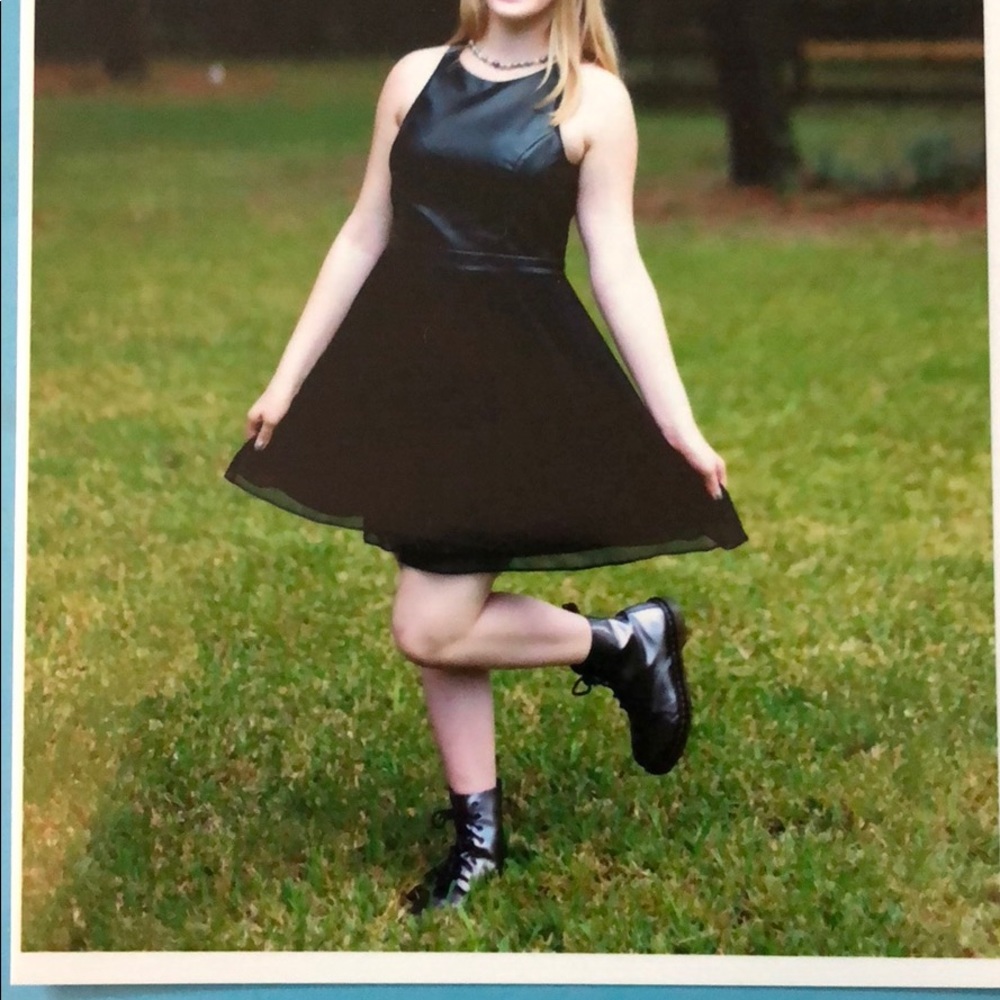 Black BCBGeneration vegan leather dress